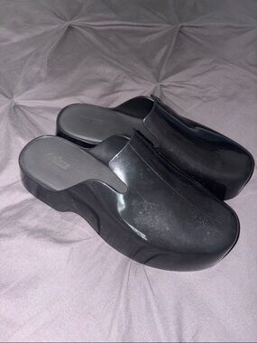 Melissa Black Mule Platform Clog Slides